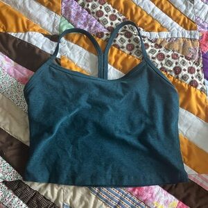 Beyond Yoga Blue Fitted Crop Tank Top
